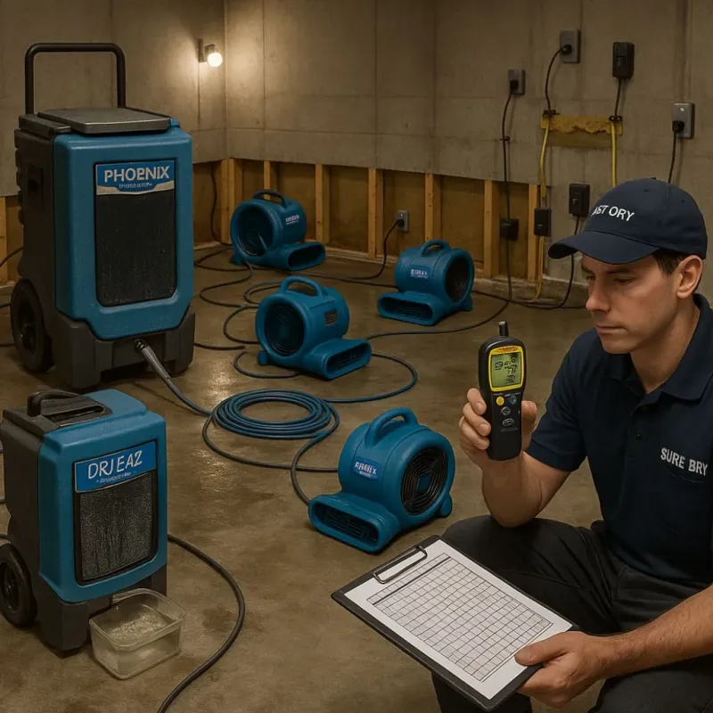 Structural Drying and Dehumidification process in Traer, IA